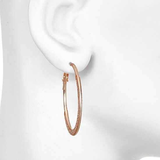 Bijoux Bar Delicates Womens 41.3mm Hoop Earrings