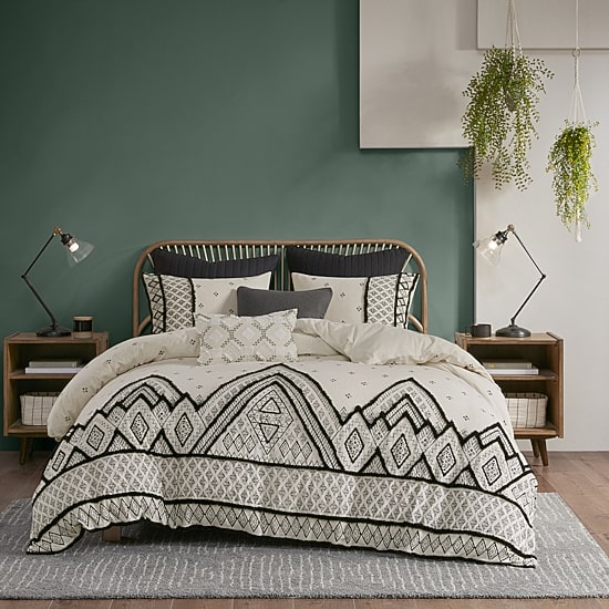 INK+IVY Marta 3 Piece Flax and Cotton Blended Duvet Cover Set