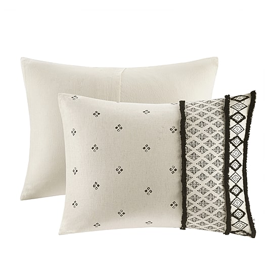INK+IVY Marta 3 Piece Flax and Cotton Blended Duvet Cover Set