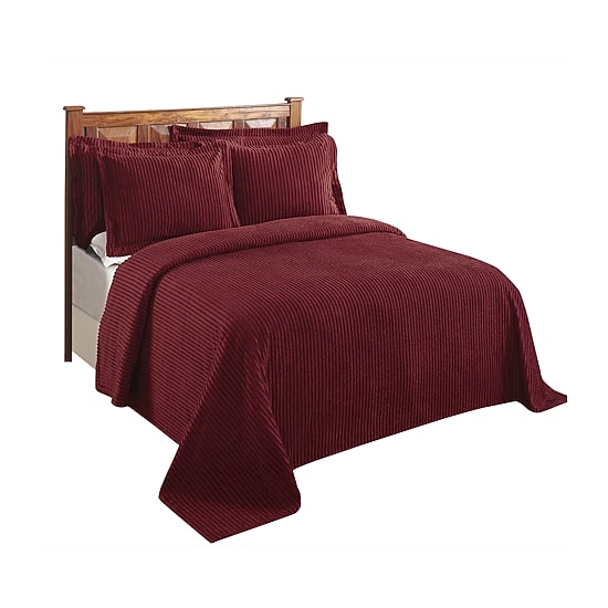 Better Trends Jullian 100% Cotton Chenille Tufted Stripe Pattern Bedspread