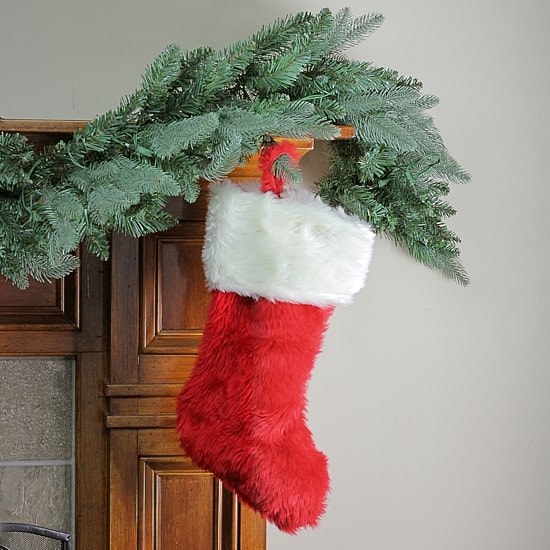 20'' Red and White Traditional Cuff Extra Plush Christmas Stocking
