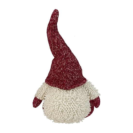 15'' Ivory and Red Chubby Smiling Gnome Plush Tabletop Christmas Figure