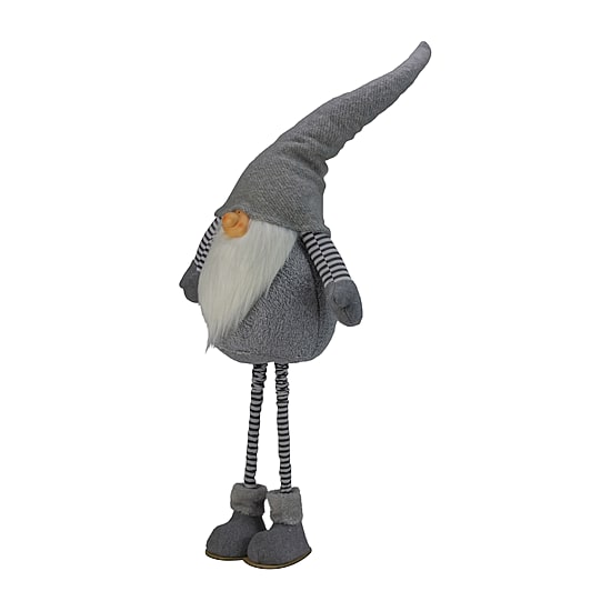 42'' Gray and White Adjustable Height Chubby Smirking Gnome