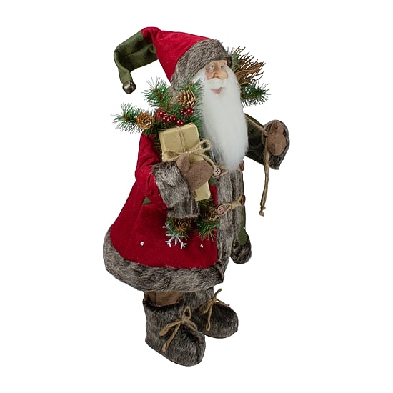 24'' Country Rustic Santa Claus with Snowflake Jacket Christmas Figure
