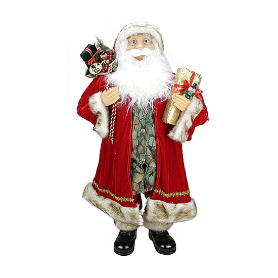 36'' Red and White Standing Santa Claus Christmas Figurine