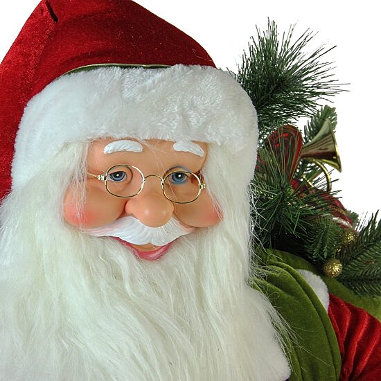 42'' Traditional Santa Claus Riding a Bicycle Commercial Christmas Decoration