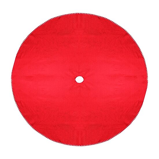 48'' Red and White Shell Reversible Christmas Tree Skirt