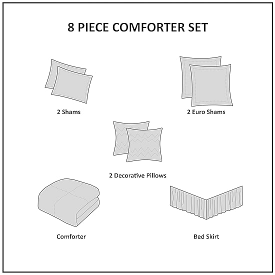 510 Design Lynda 8-pc.Midweight Embroidered Comforter Set