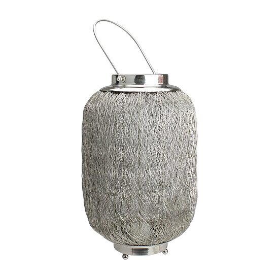 23'' Beach Day Contemporary Chic Large Wire Woven Hurricane Pillar Candle Holder