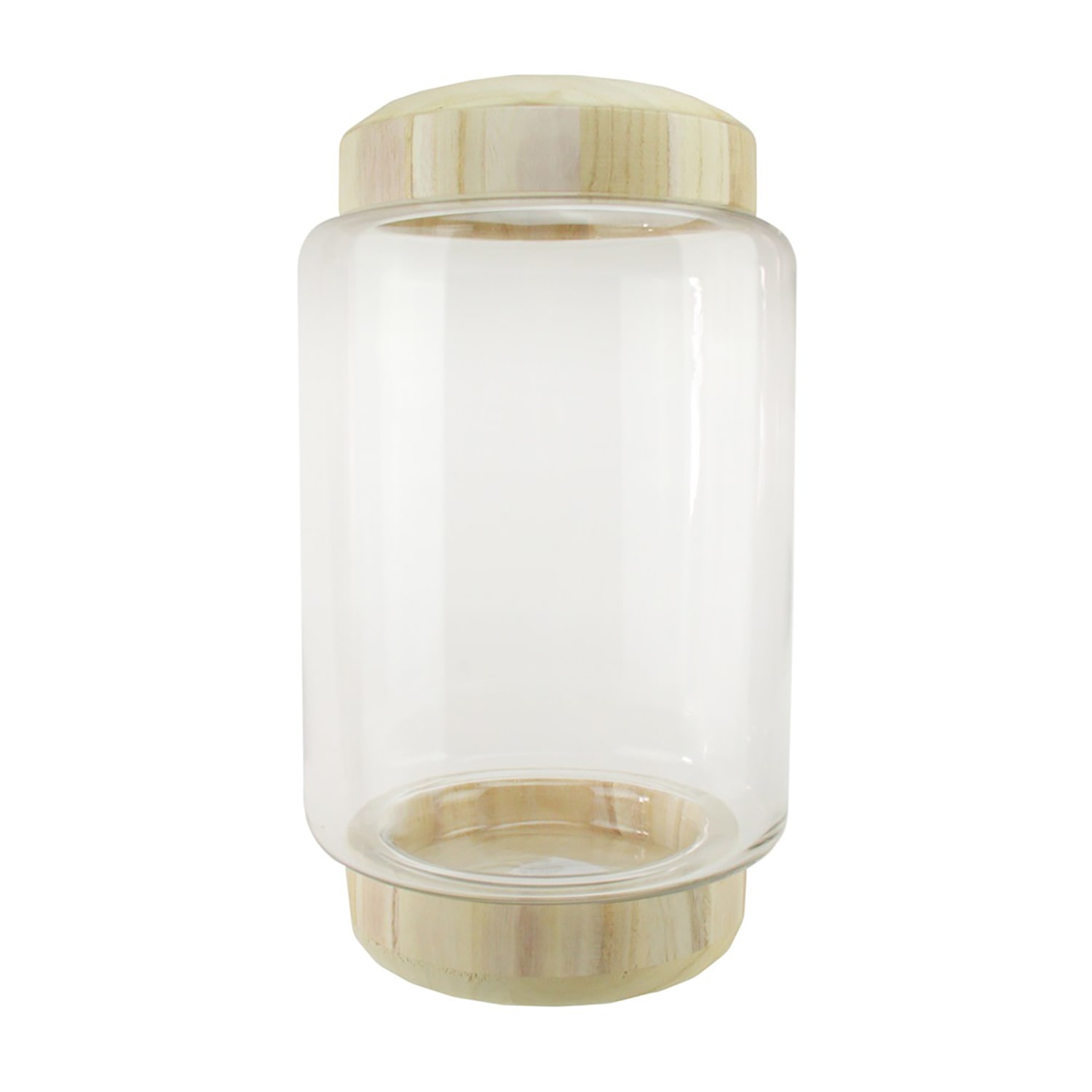 13.5'' Clear and Beige Round Container with Base