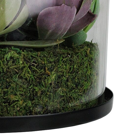 8'' Artificial Mixed Succulent Arrangement in Round Glass Jar