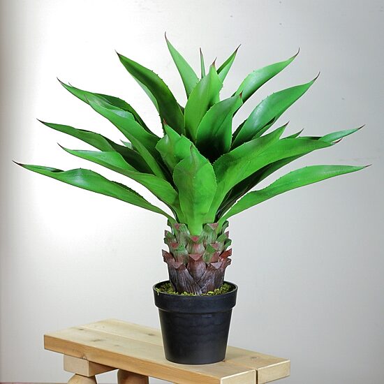 30.5'' Brown and Green Artificial Agave Succulent Plant In a Black Pot