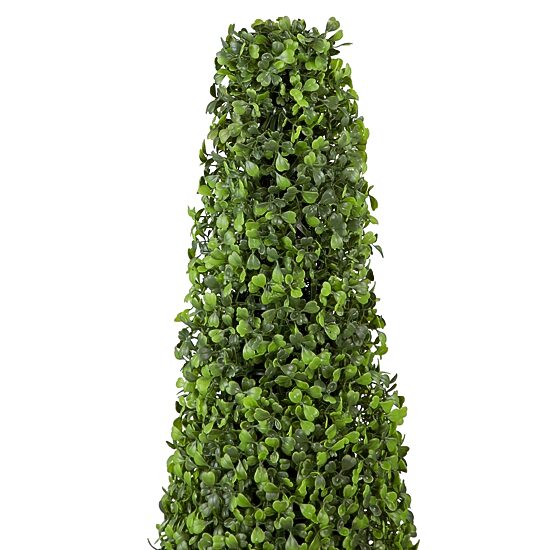 45'' Two Tone Green Triangular Artificial Boxwood Topiary Potted Tree - Unlit