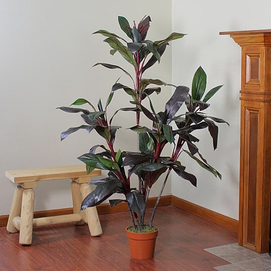 60'' Potted Green and Red Artificial Dracaena Plant