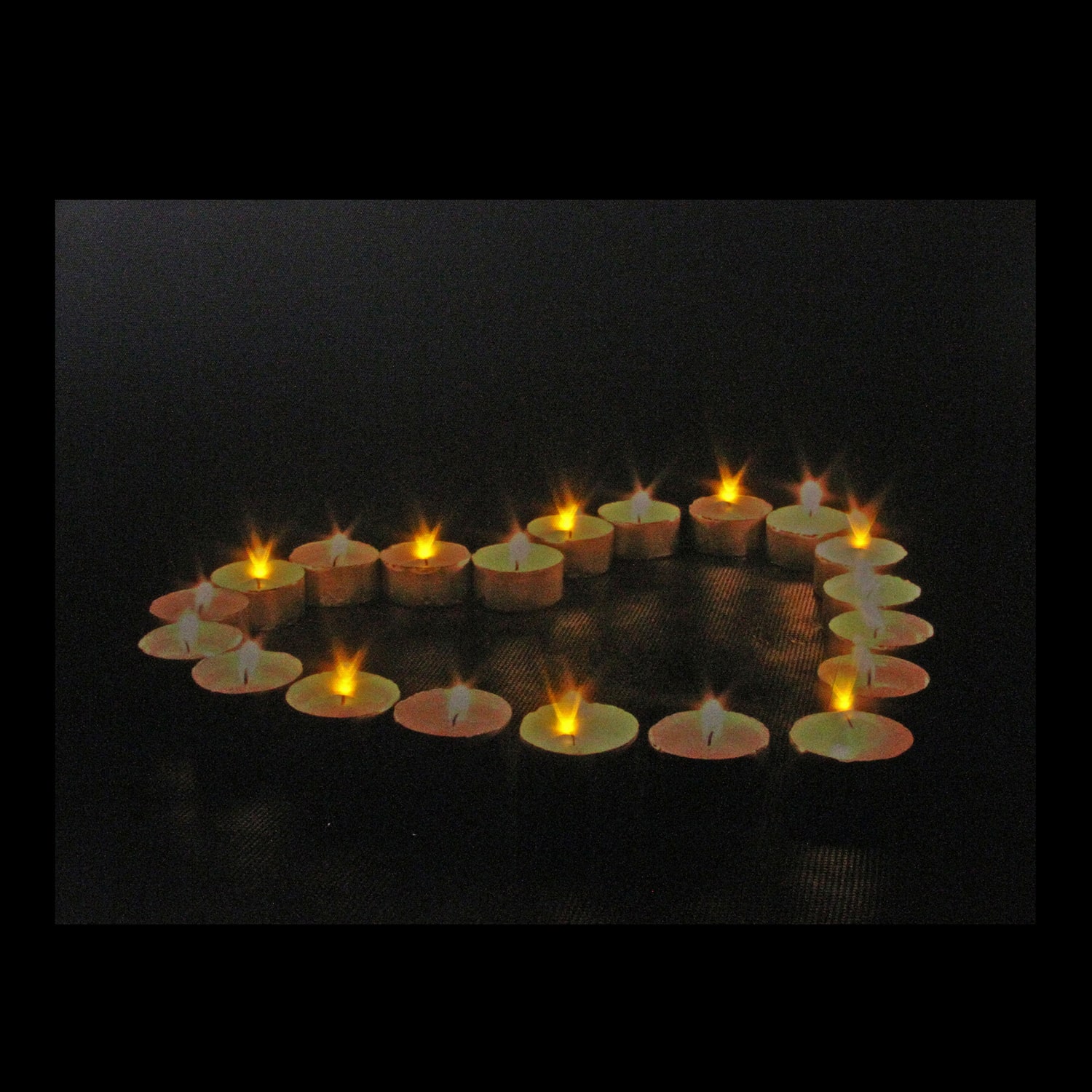 LED Lighted Flickering Heart-Shaped Candles Canvas Wall Art 15.75"