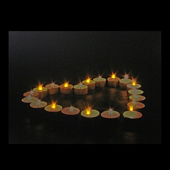 LED Lighted Flickering Heart-Shaped Candles Canvas Wall Art 15.75"