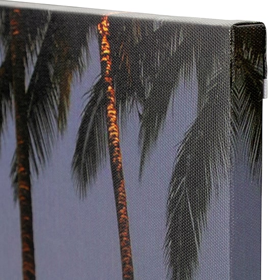 LED Lighted Tiki Hut Relaxation Scene Canvas Wall Art 23.5"