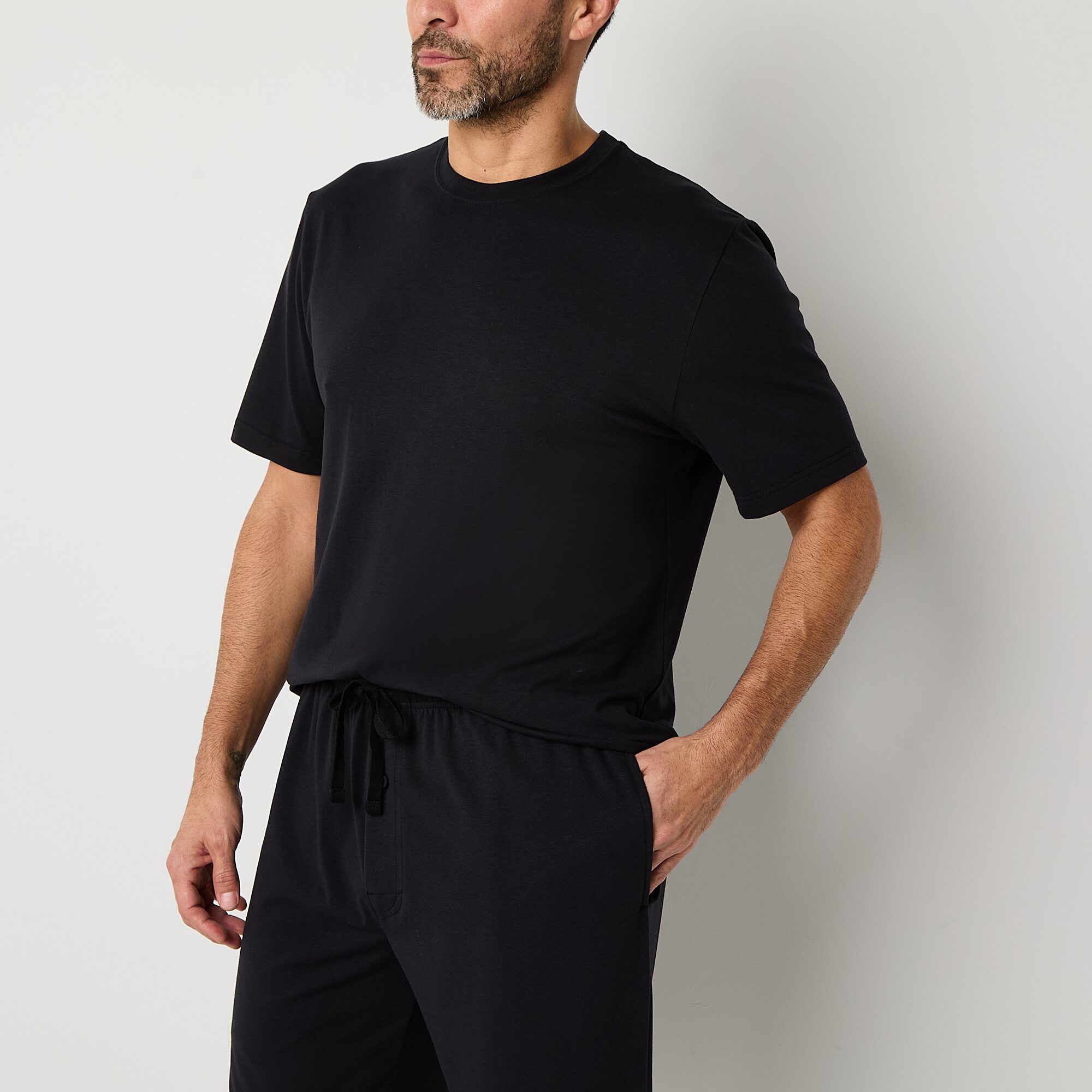 Stafford Mens Crew Neck Short Sleeve Pajama Top