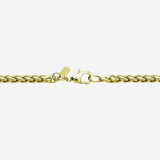 Mens Stainless Steel Hypoallergenic 24 Inch Wheat Chain Necklace