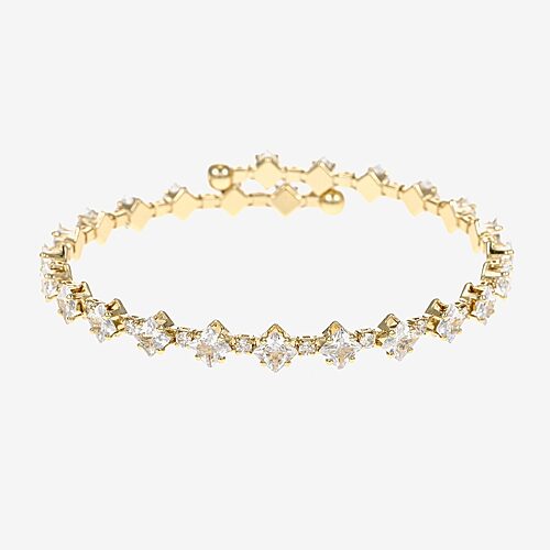 Sparkle Allure Tennis Womens Cubic Zirconia 14K Gold Over Brass Wrap Bracelet, One Size