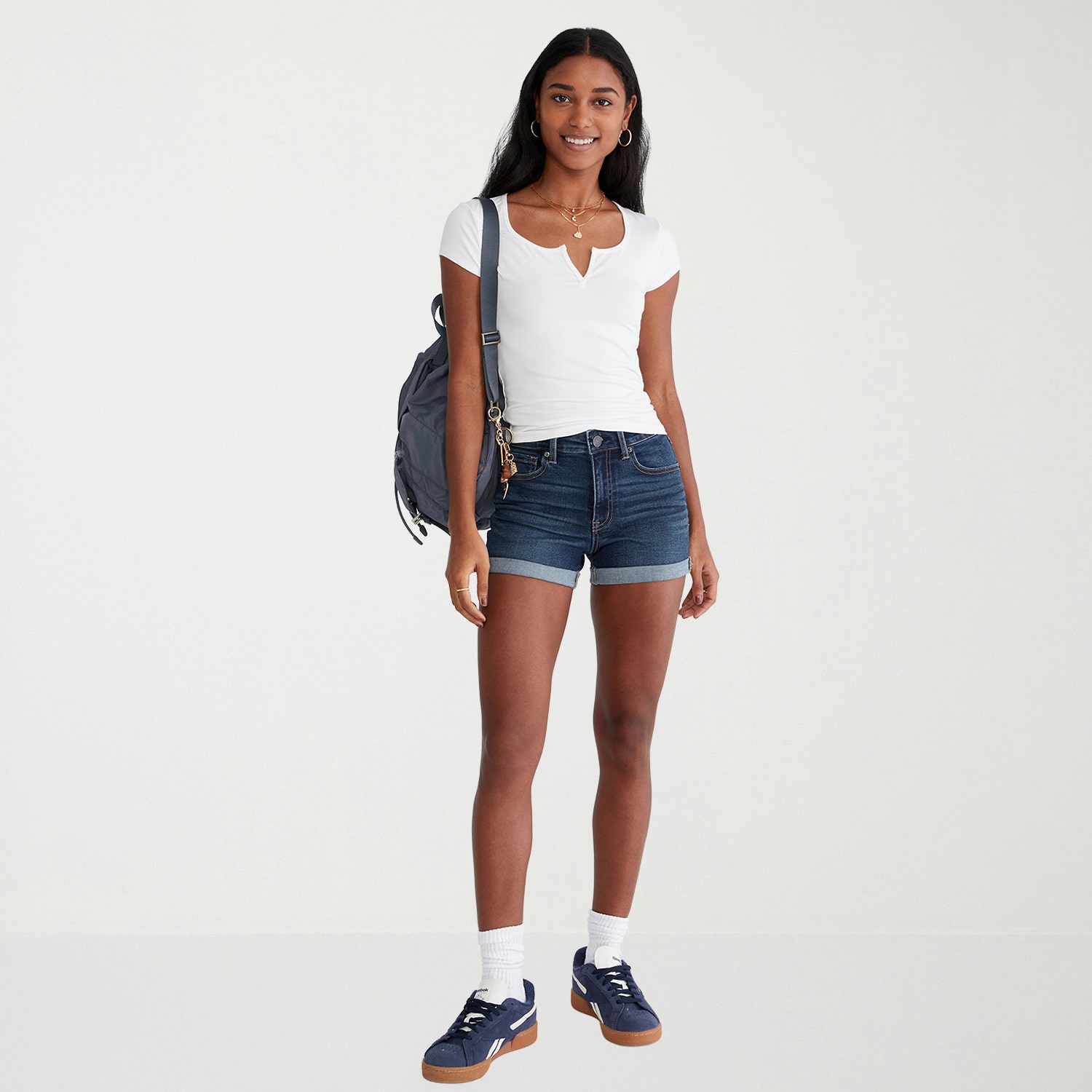 AEROPOSTALE Womens 3" High Rise Juniors Denim Short