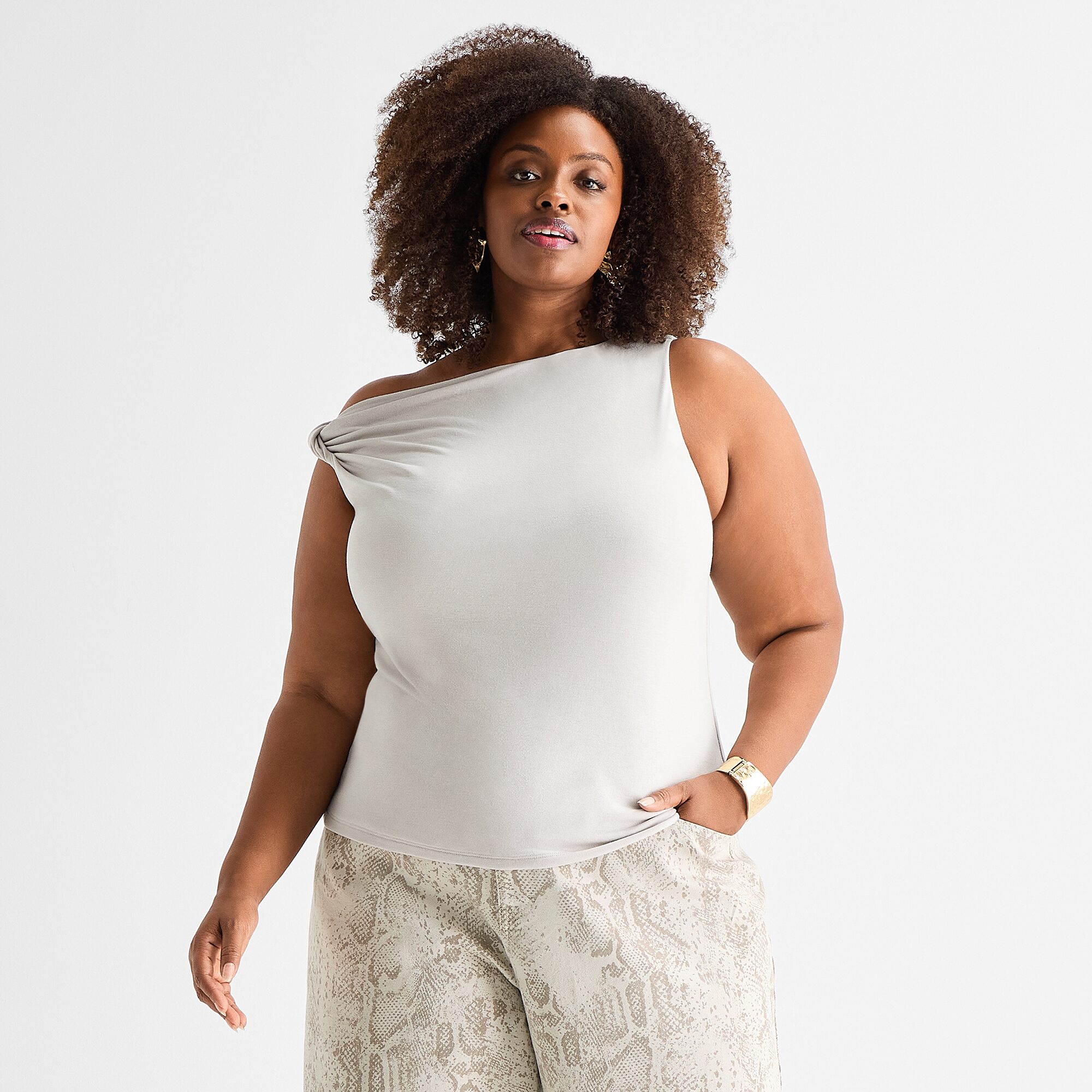 Ashley Graham Womens Sleeveless Tank Top