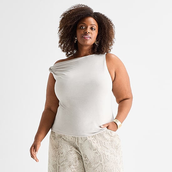 Ashley Graham Womens Sleeveless Tank Top