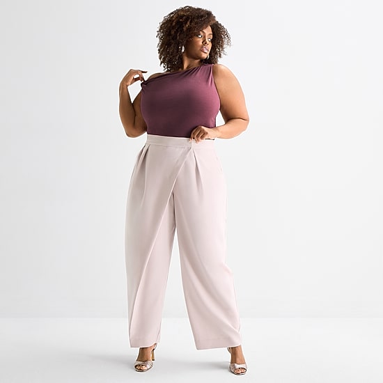 Ashley Graham Womens Plus Trouser