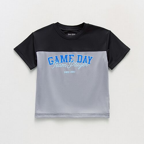 Okie Dokie Active Toddler & Little Boys Crew Neck Short Sleeve Regular Fit Graphic T-Shirt, 7, Black