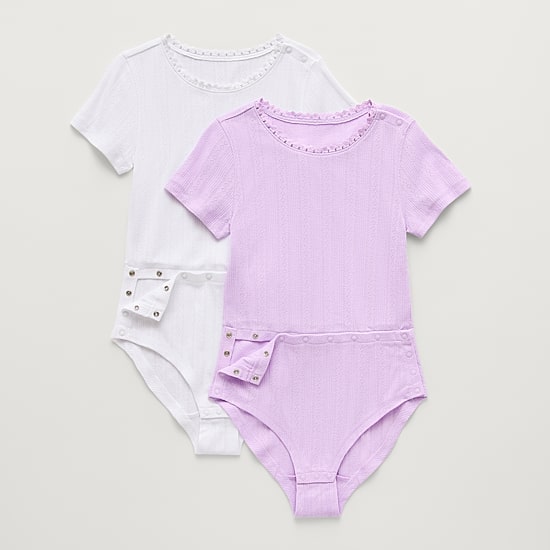 Thereabouts Little & Big Kid Girls Round Neck Short Sleeve 2-pc. Bodysuit
