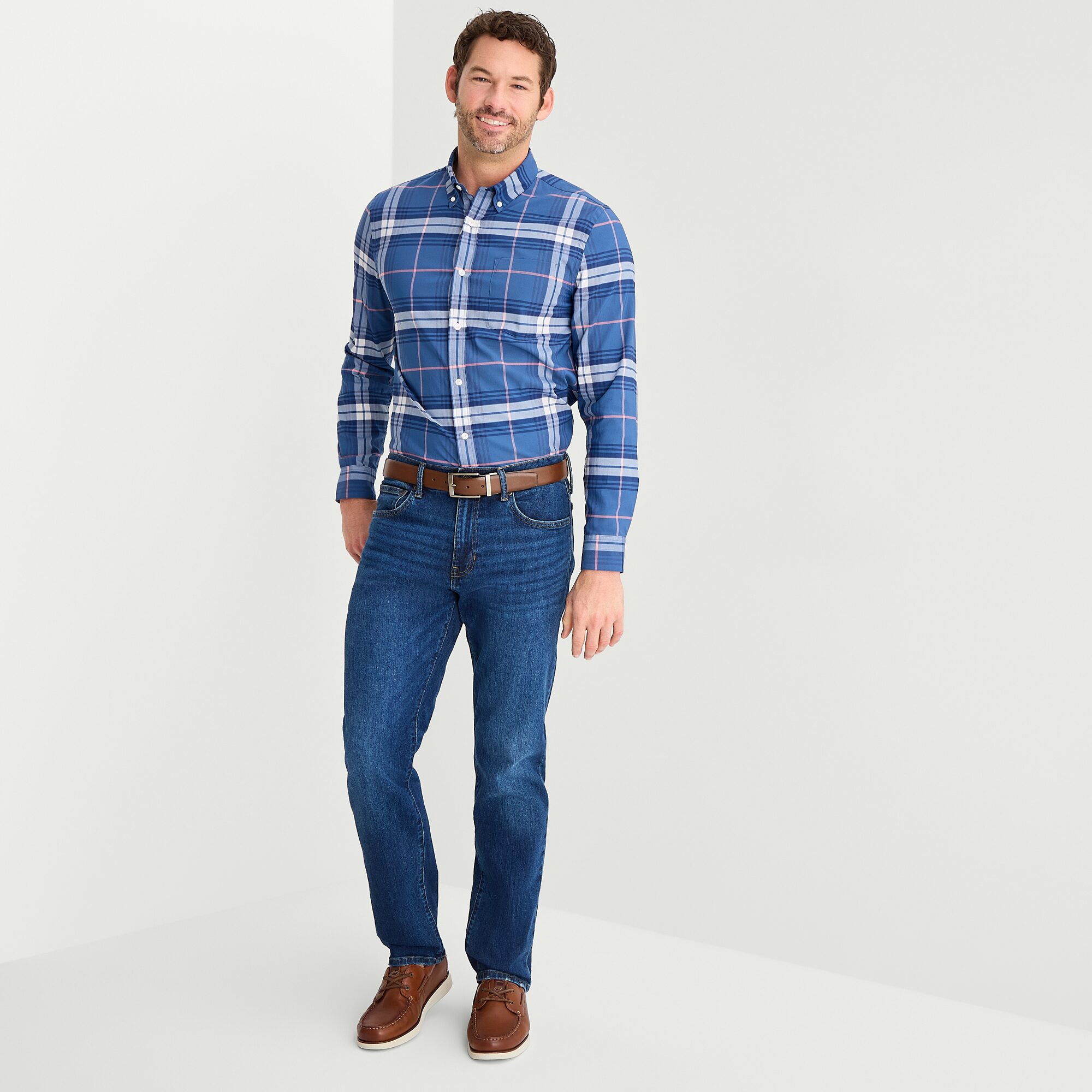 St. John's Bay Performance Mens Long Sleeve Classic Fit Button-Down Shirt
