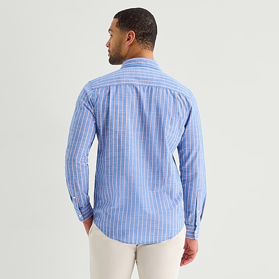 St. John's Bay Slub Mens Long Sleeve Classic Fit Button-Down Shirt