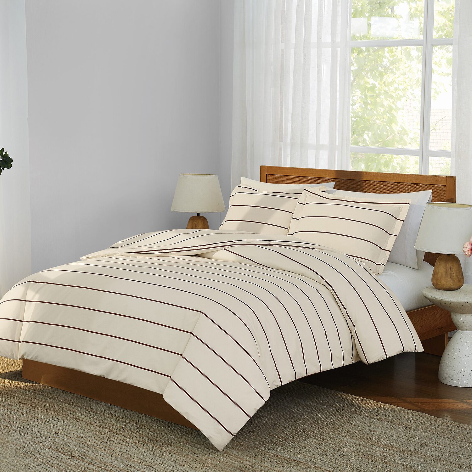 Brooklyn Loom Hayward Stripe 3-pc. Easy Care Duvet Cover Set