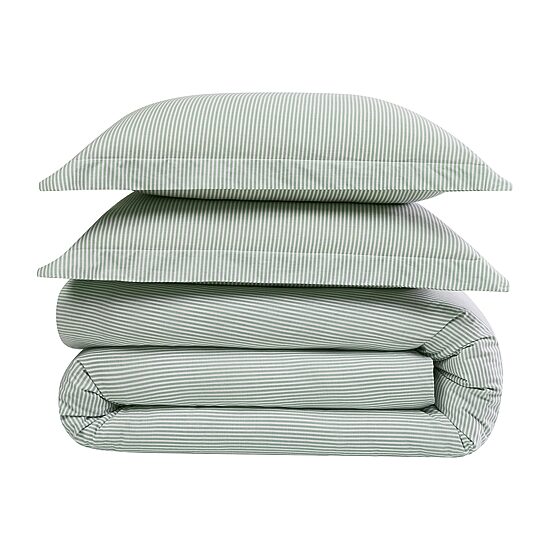 Brooklyn Loom Pinstripe 3-pc. Easy Care Duvet Cover Set