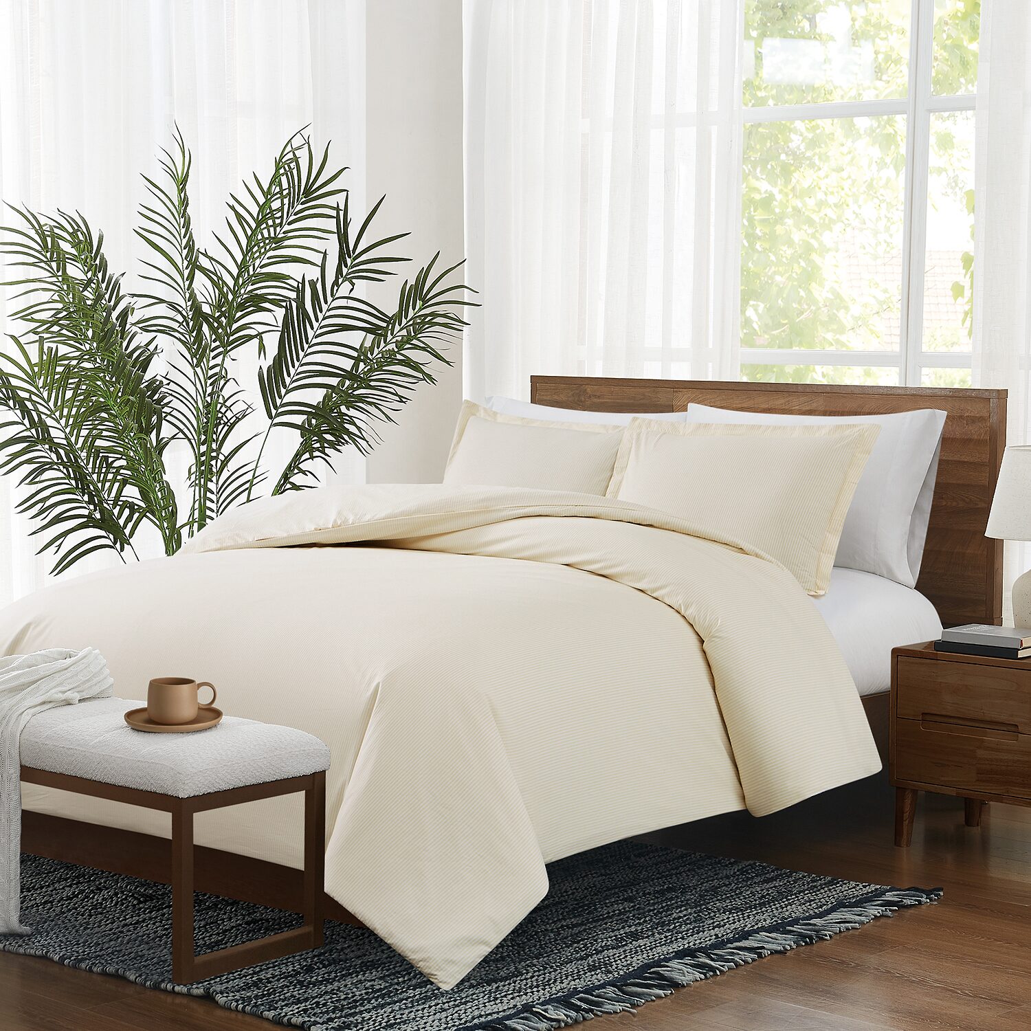 Brooklyn Loom Pinstripe 3-pc. Easy Care Duvet Cover Set