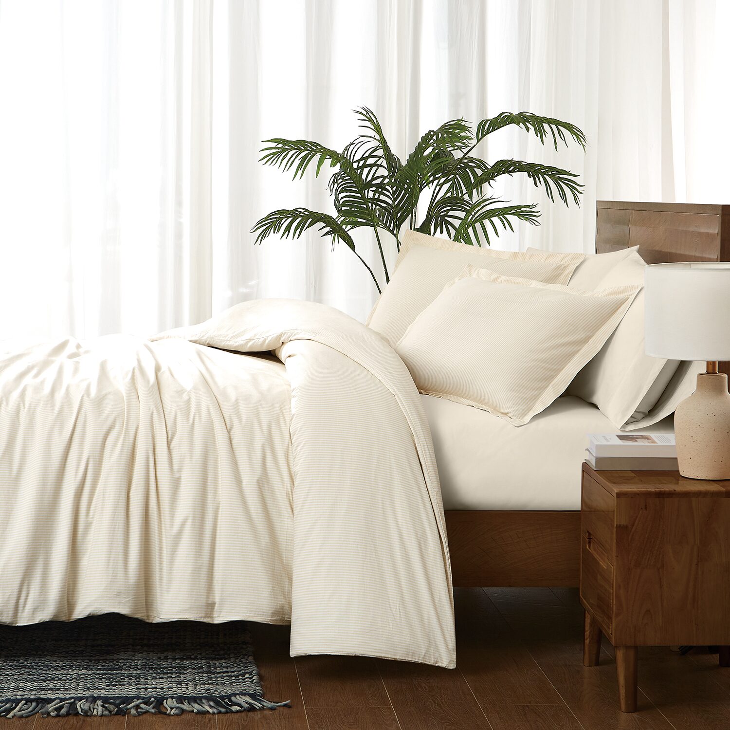 Brooklyn Loom Pinstripe 3-pc. Easy Care Duvet Cover Set