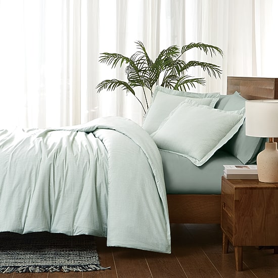 Brooklyn Loom Pinstripe 3-pc. Easy Care Duvet Cover Set