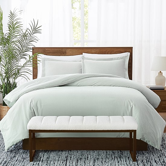 Brooklyn Loom Pinstripe 3-pc. Easy Care Duvet Cover Set