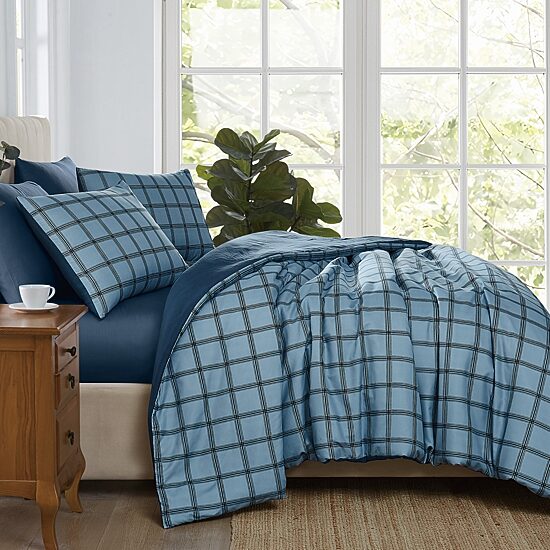 Cannon Luka Grid Easy Care Comforter Set