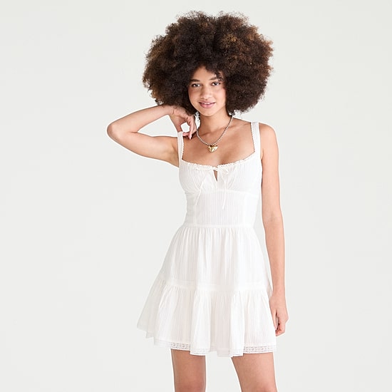 AEROPOSTALE Womens Juniors Square Neck Sleeveless Sundress, Color