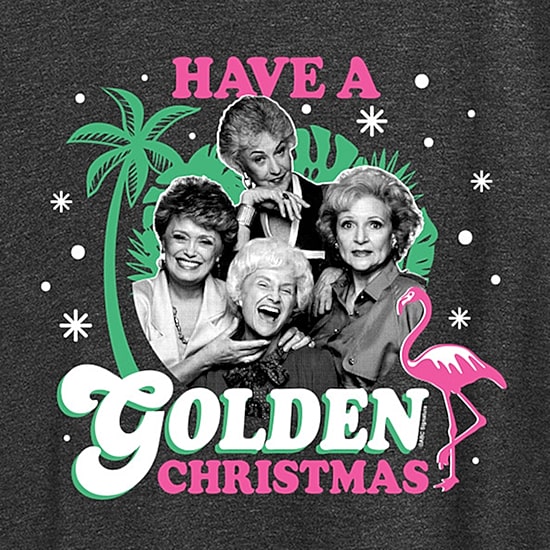 Golden Christmas Womens Crew Neck Short Sleeve Regular Fit Graphic T-Shirt