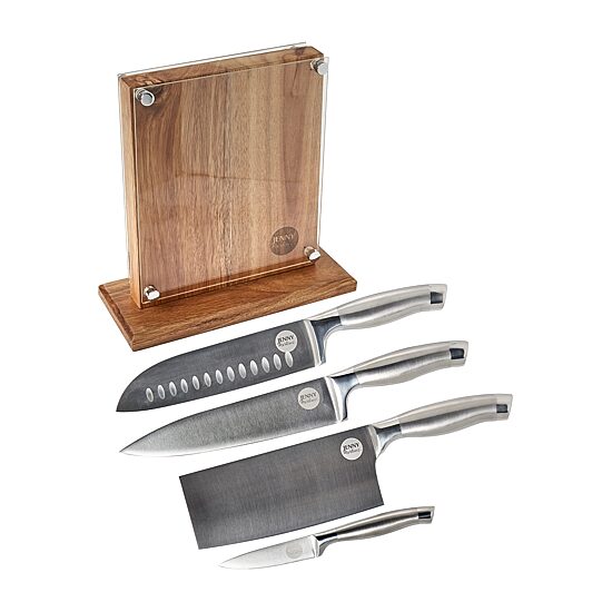 Jenny Martinez Stainless Steel 5-pc. Knife Block Set