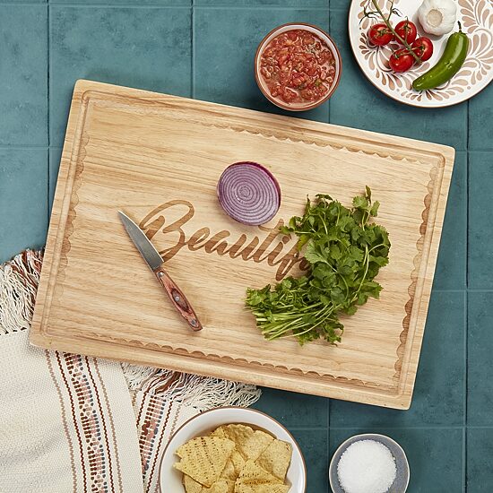 Jenny Martinez Rubberwood 20"x14" Cutting Board