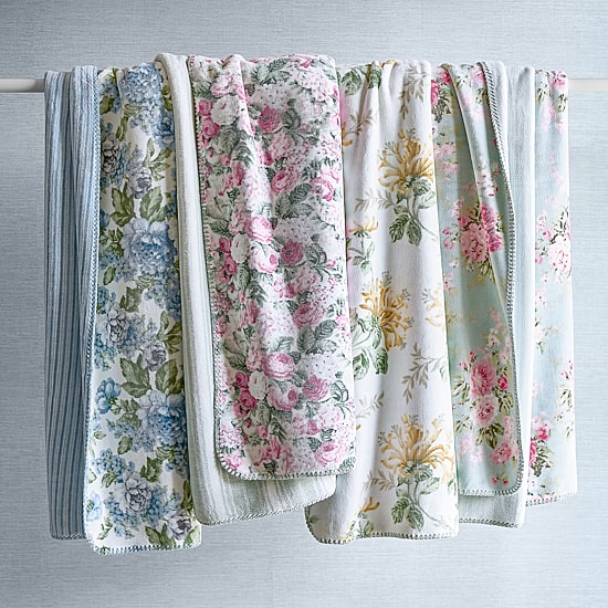 Laura Ashley Reversible Coco Plush Throw
