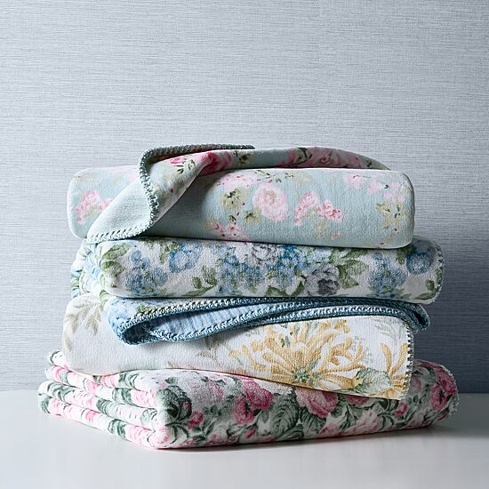 Laura Ashley Reversible Coco Plush Throw
