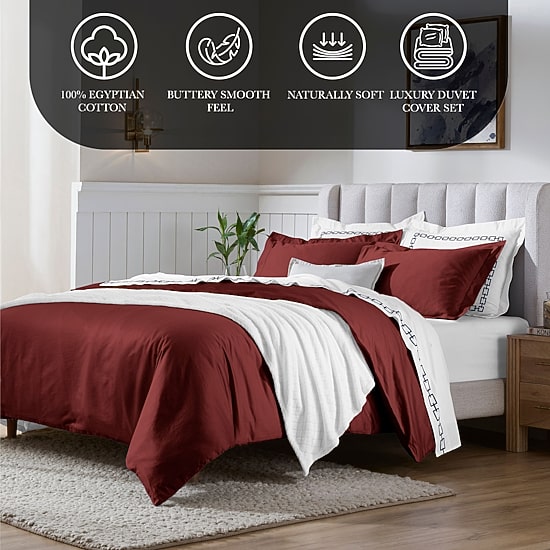 SUPERIOR® Egyptian Cotton 650tc Classic Soft Reversible Duvet Cover