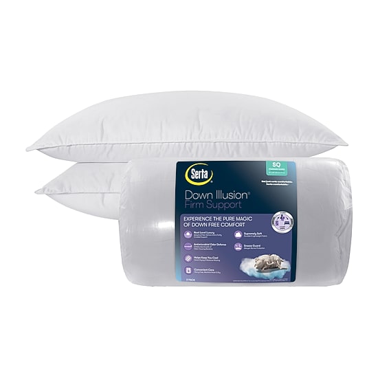 Serta® Down Illusion Firm Density 2-Pack Allergen Barrier 2 Pack Firm Density Bed Pillow