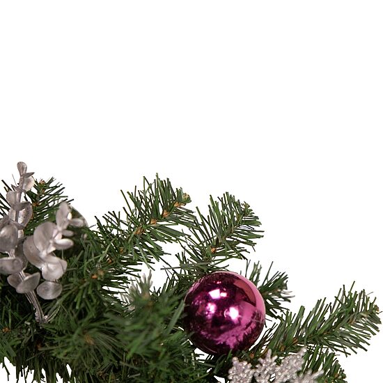 6' x 9'' Foliage  Poinsettia and Ornament Artificial Christmas Garland  Unlit