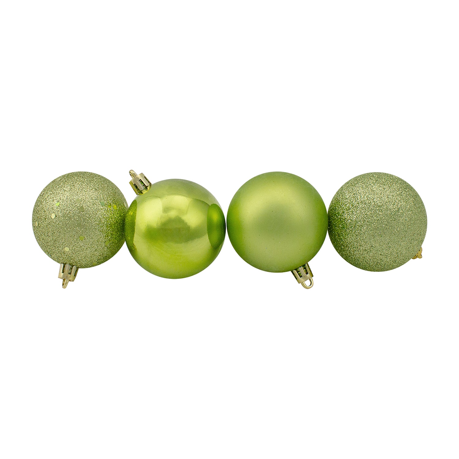 24ct Kiwi Green Shatterproof 4-Finish Christmas Ball Ornaments 2.5'' (60mm)