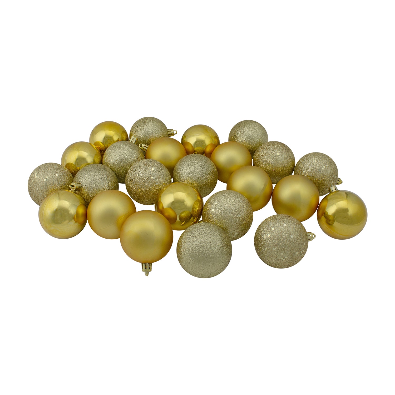 24ct Vegas Gold Shatterproof 4-Finish Christmas Ball Ornaments 2.5'' (60mm)